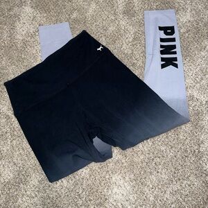 PINK Victoria's Secret Black and Gray Leggings